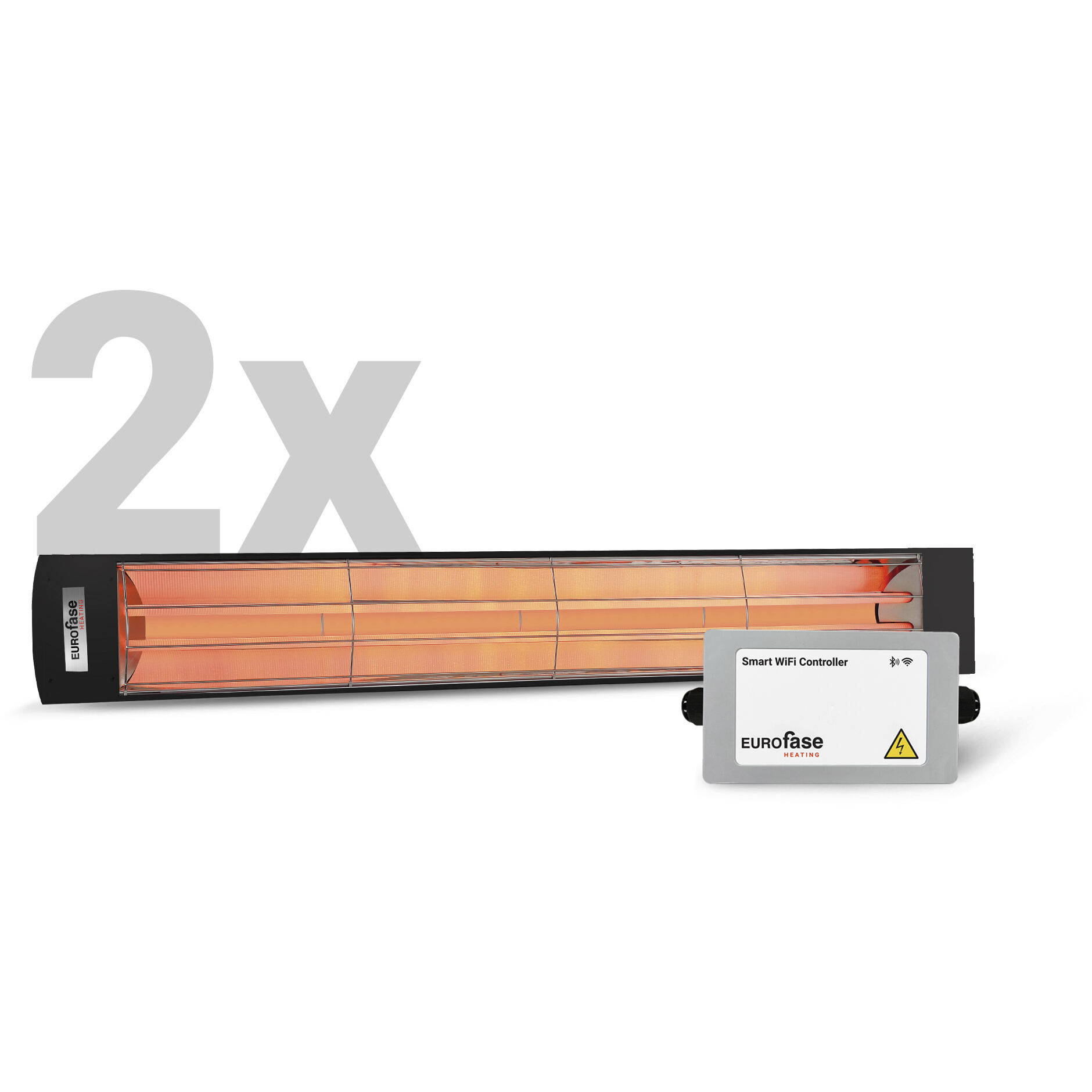 EF60 Series Black and Light Grey Electric Patio Heater Bundle